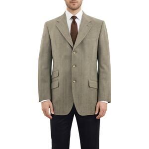 Vintage 90s Gurteen Esquire Wool Suit Jacket Mens 40R Gray Plaid Blazer